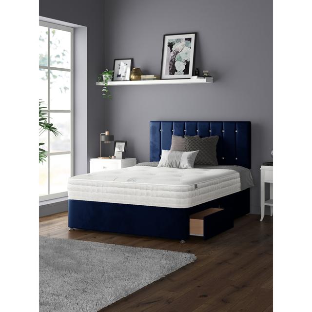 Fairley Divan Bed Base Rosdorf Park Colour: Royal Blue, Size: Double (4'6), Storage Type: No Drawers on Productcaster.