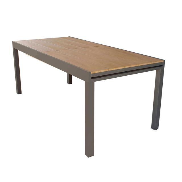 Laquante Rectangular Outdoor Dining Table Ebern Designs Table Base Colour: Taupe, Size: 74cm H x 160cm L x 95cm W on Productcaster.