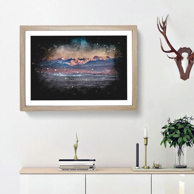 Alaskan Mountains at Dusk - Picture Frame Graphic Art Print East Urban Home Size: 24cm H x 33cm W x 2cm D, Frame Option: Oak Framed on Productcaster.