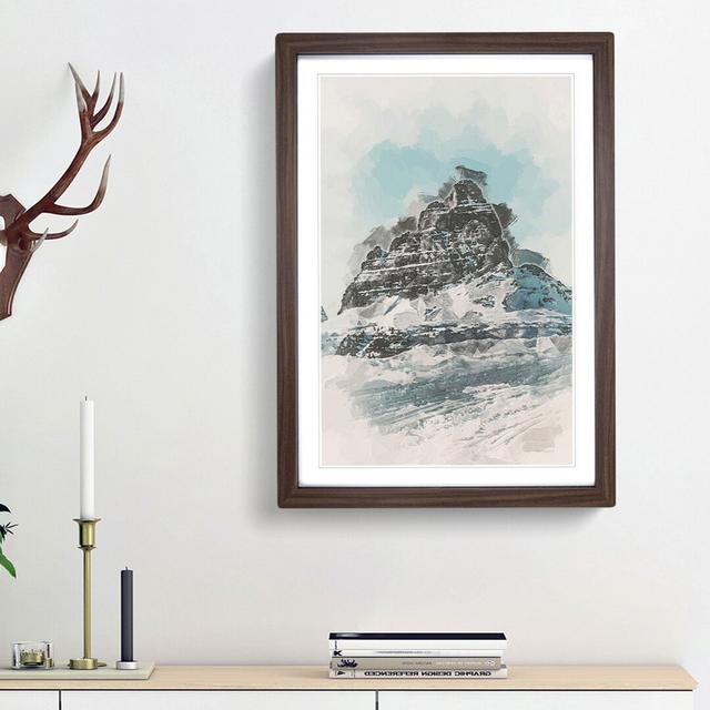 Mountain Summit in Italy in Abstract - Picture Frame Graphic Art Print East Urban Home Frame Option: Walnut Framed, Size: 36cm H x 27cm W x 2cm D on Productcaster.