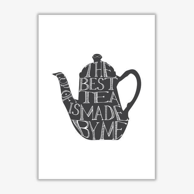 Tea Pot Portrait - Typography Print on Paper East Urban Home Size: 85 cm H x 60 cm W x 1 cm D, Format: No Frame on Productcaster.