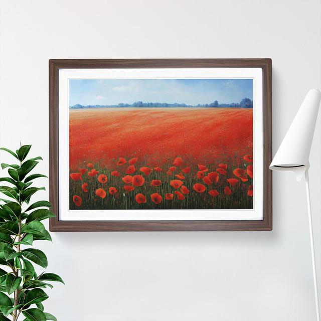 Superb Poppy Field Flowers - Picture Frame Graphic Art Marlow Home Co. Size: 25cm H x 34cm W x 2cm D, Frame Colour: Walnut on Productcaster.