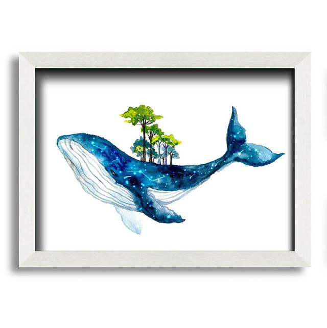 The Whale Forest Framed Print Happy Larry Format: White Framed Paper, Size: 21cm H x 29.7cm W x 10cm D on Productcaster.