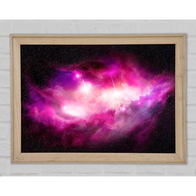 Pink Star Cluster - Single Picture Frame Art Prints Ebern Designs Size: 84.1cm H x 118.9cm W x 1.5cm D on Productcaster.