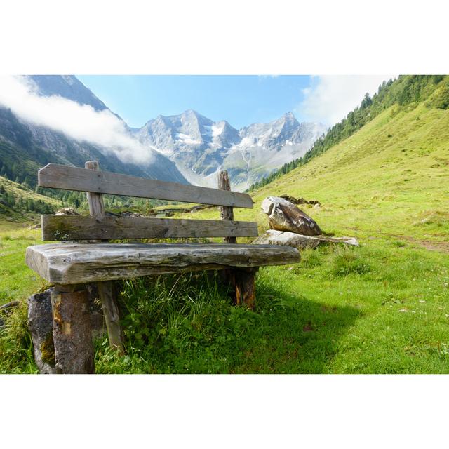 Bench in Austrian Alps by Bypaul - Wrapped Canvas Photograph Alpen Home Size: 51cm H x 76cm W on Productcaster.