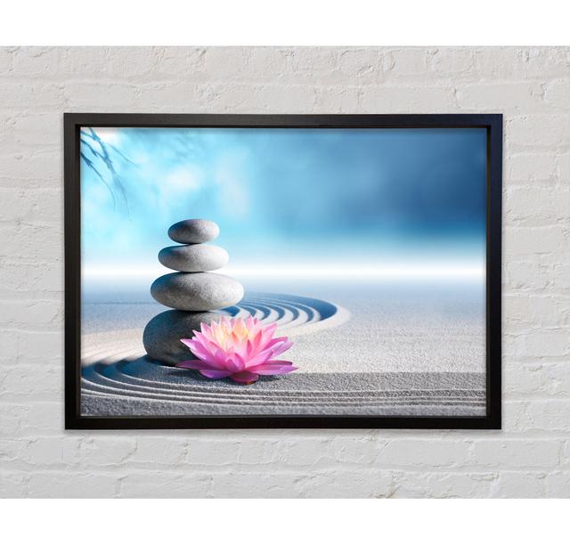 Pebbles On Zen Beach Lilly Framed Print Bright Star Size: 84.1cm H x 118.9cm W x 3.3cm D on Productcaster.