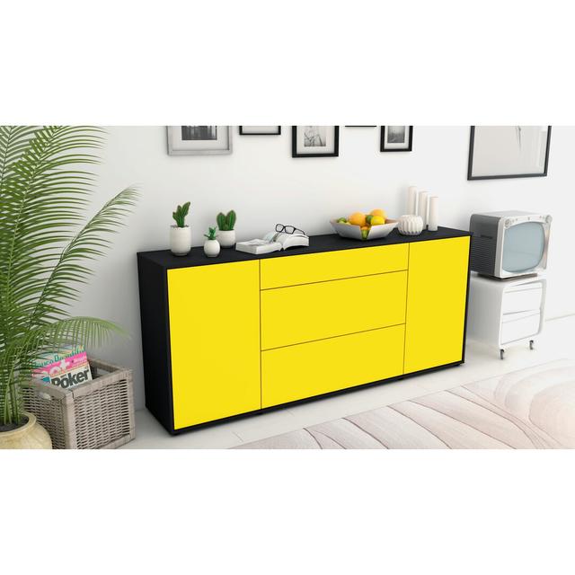 Azuela Sideboard Latitude Run Body/Front colour: Black/Yellow on Productcaster.