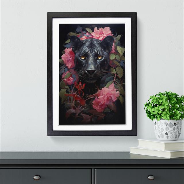 Panther Baroque - Single Picture Frame Print on Wood Latitude Vive Format: Black Framed, Size: 46cm H x 34cm W x 2cm D on Productcaster.