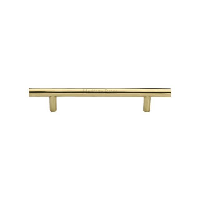 Heritage Cabinet Pull Bar Design Heritage Brass Finish: Polished Brass, Size: 26.7cm H x 1.1cm W x 3.2cm D on Productcaster.