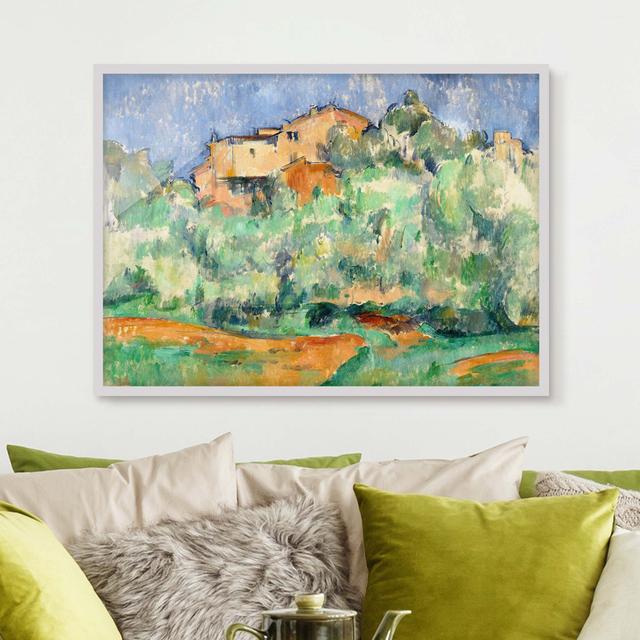 House on Hill by Paul Cézanne - Picture Frame Painting Rosalind Wheeler Frame Option: White Framed, Size: 70cm H x 100cm W x 2cm D on Productcaster.