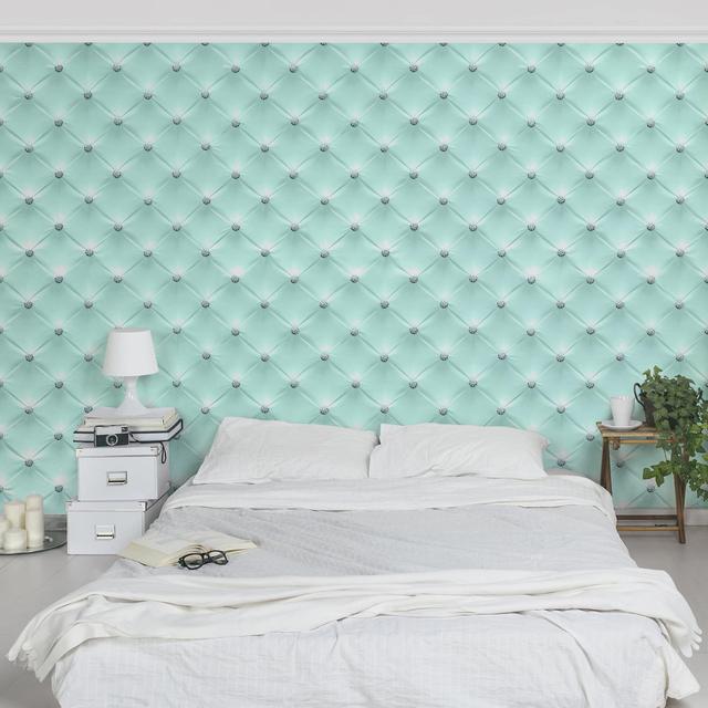 Luxury Turquoise Diamond 2.55m x 3.84m Textured Matt Peel & Stick Wall Mural East Urban Home on Productcaster.