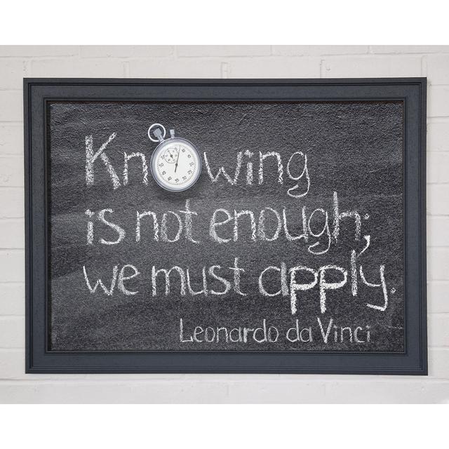 Leonardo Da Vinci Quote Chalks - Single Picture Frame Art Prints August Grove Size: 59.7cm H x 84.1cm W x 1.5cm D on Productcaster.