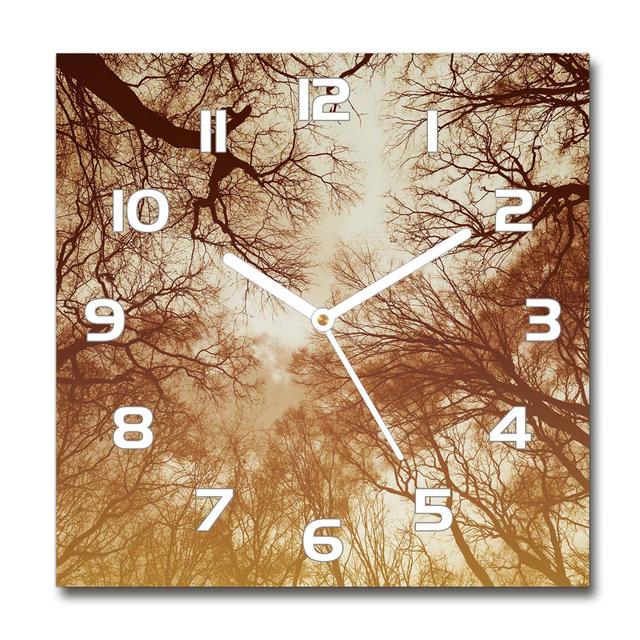 Ilmi Forest Silent Wall Clock East Urban Home Colour: White/Brown on Productcaster.