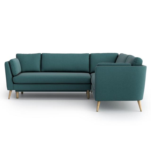 Ecksofa Clower mit Bettfunktion Zipcode Design Polsterfarbe: Grün, Ausrichtung: Links ausgerichtet on Productcaster.