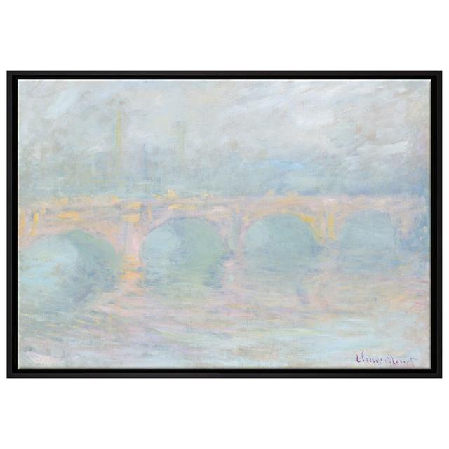 Gerahmtes Leinwandbild Waterloo Bridge von Claude Monet Rosalind Wheeler Maße: 45 cm H x 65 cm B x 2,5 cm T on Productcaster.