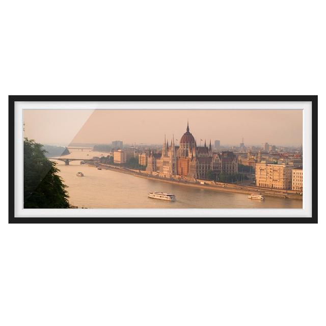 Budapest Skyline - Picture Frame Photograph Longshore Tides Size: 30cm H x 75cm W x 2cm D, Frame Option: Black Framed on Productcaster.