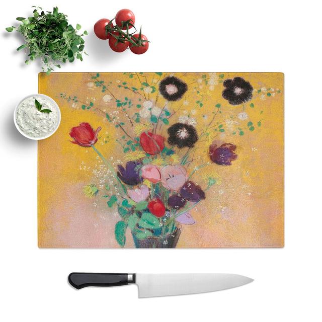 Vase of Flowers Vol.9 by Odilon Redon Chopping Board East Urban Home Size: 28.5cm W x 39cm L on Productcaster.