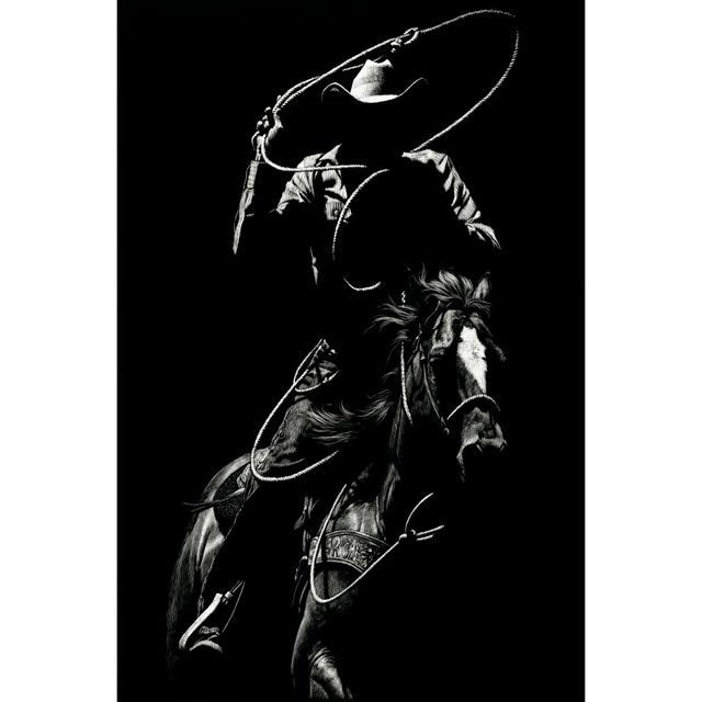 Scratchboard Rodeo VII - Wrapped Canvas Print Gracie Oaks Size: 30cm H x 20cm W x 3.8cm D on Productcaster.