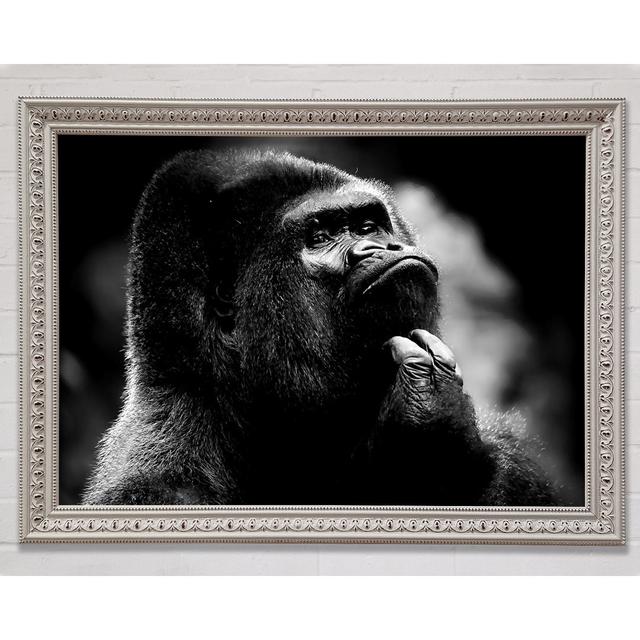 Thoughtful Gorilla B N W - Print Bright Star Size: 100cm H x 141.1cm W x 3cm D on Productcaster.