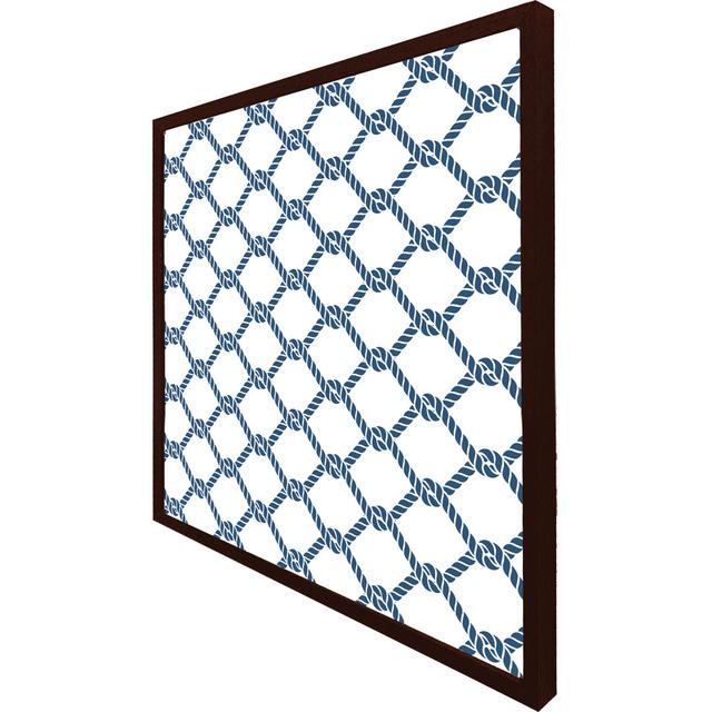 Arrika Navy Chainlink Rope - Single Picture Frame Print Metro Lane Size: 51cm H x 51cm W x 4cm D, Frame Colour: Brown Framed on Productcaster.