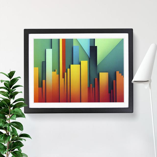 XH1022-9219X Trendy Abstract Skyscrapers - Single Picture Frame Print 17 Stories Frame Colour: Black, Size: 46cm H x 64cm W x 2cm D on Productcaster.