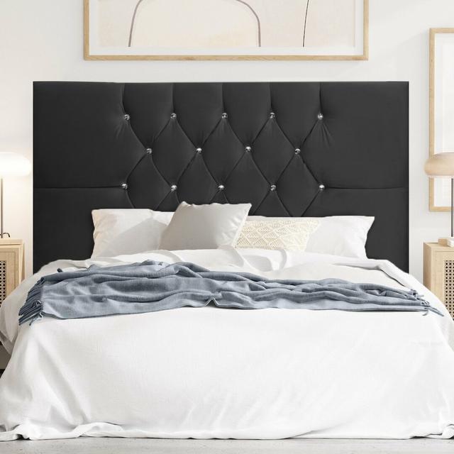 Haviland Upholstered Headboard Mercer41 Colour: Black, Size: Small Single (2'6) on Productcaster.