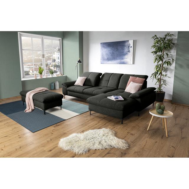 Ecksofa Bre Metro Lane Größe: 100 cm H x 300 cm B x 203 cm T, Ausrichtung: Ausrichtung Rechts, Polsterfarbe: Schwarz/Grün on Productcaster.