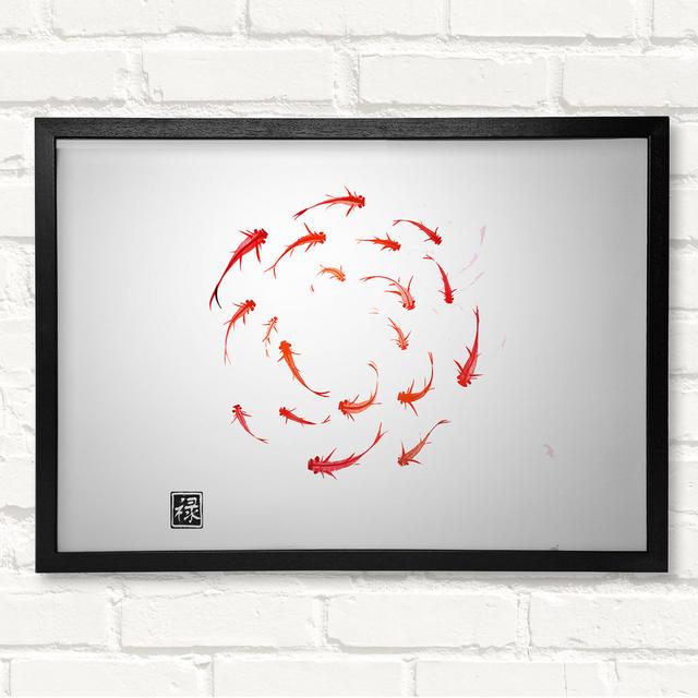 Koi Fish In The Circle Of Life Framed Print Highland Dunes Size: 29.7cm H x 42cm W on Productcaster.