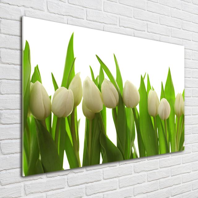 White Tulips - Unframed Art Prints on Glass Ebern Designs on Productcaster.