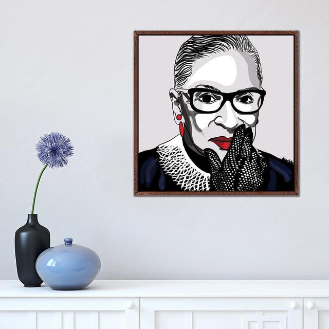 The Notorious RBG - Print Ebern Designs Format: Classic Brown Wood Framed, Size: 45.72cm H x 45.72cm W x 3.81cm D on Productcaster.