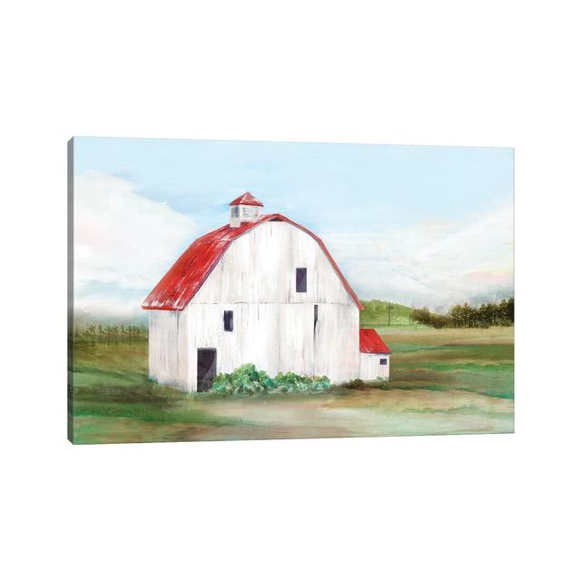 Red Barn I by Isabelle Z - Print on Canvas Ebern Designs Format: Wrapped Canvas, Size: 45.72cm H x 66.04cm W x 1.91cm D on Productcaster.