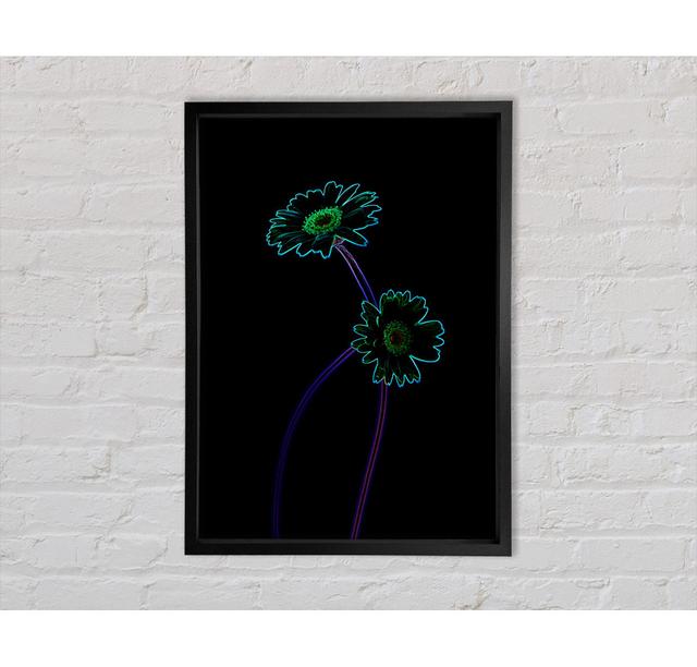 Abstrakte Neon Floral 26 - Einzelner Bilderrahmen Kunstdrucke auf Leinwand Ebern Designs Größe: 141,4 cm H x 100 cm B x 3,3 cm T on Productcaster.