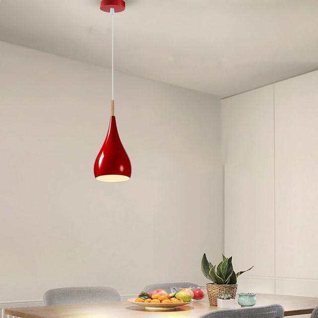 Rasen 1 -Light Single Teardrop Pendant Corrigan Studio Finish: Red on Productcaster.