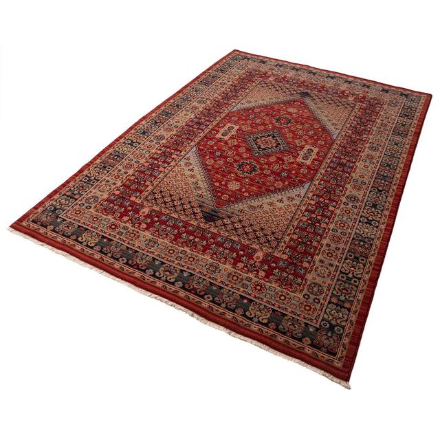 Flachgewebe-Teppich Saharna aus Wolle in Rot/Beige/Schwarz Theko Rug Size: Rectangular 160 x 230cm on Productcaster.