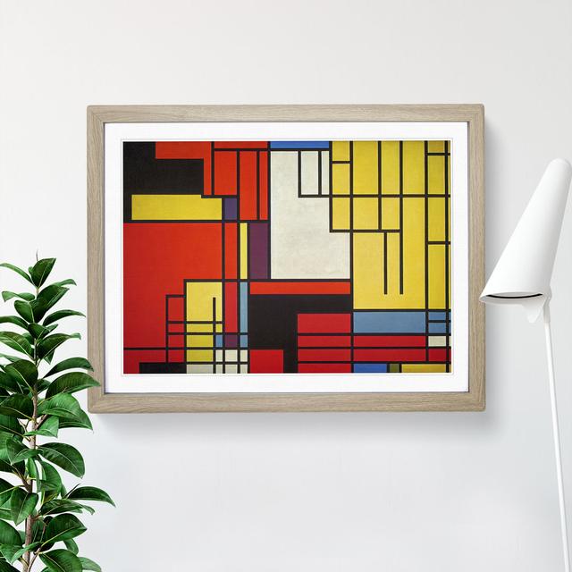 Cubism Abstract Vol.4 - Picture Frame Graphic Art Metro Lane Size: 34cm H x 46cm W x 2cm D, Frame Colour: Oak on Productcaster.