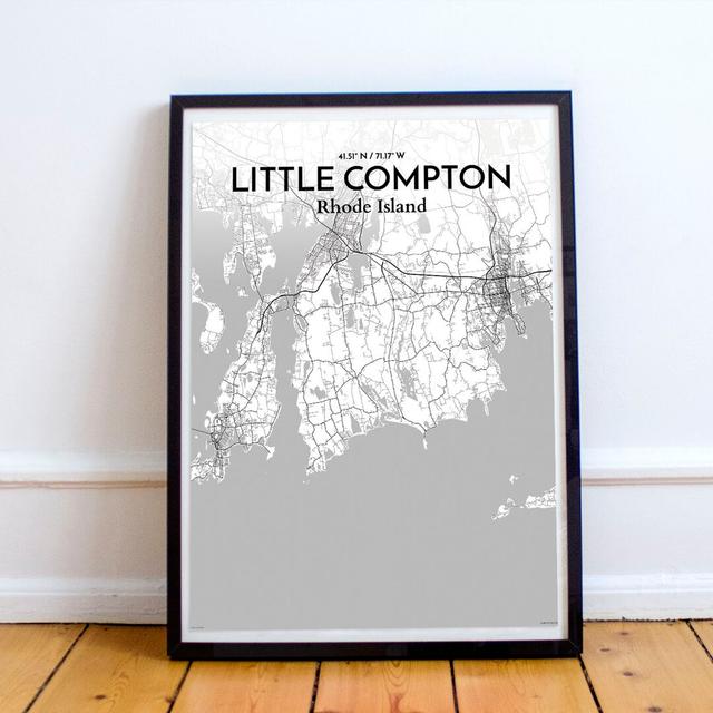 Little Compton City Map - Unframed Graphic Art Print on Paper East Urban Home Size: 61 cm H x 45.7 cm W x 0.1cm D on Productcaster.