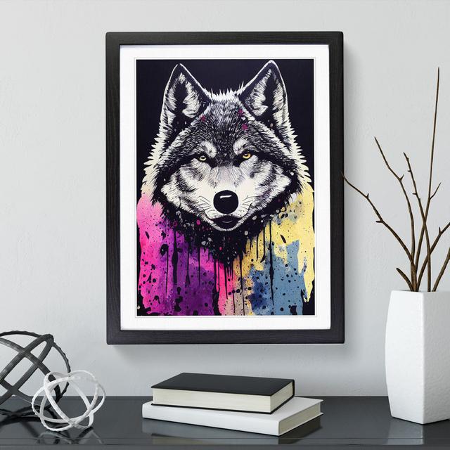 Wolf Paint Drips No.1 Abstract - Single Picture Frame Print Alpen Home Size: 64cm H x 46cm W x 2cm D, Frame Colour: Black Framed on Productcaster.