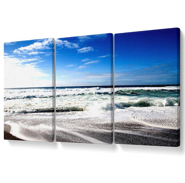 Cool Beach Canvas 3 Panel Set Highland Dunes Size: 81.3cm H x 163cm W on Productcaster.