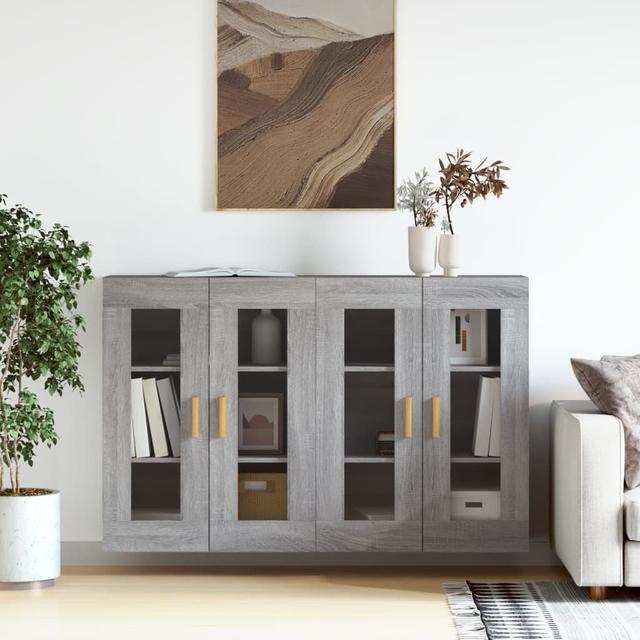 Mekisha Wall Bathroom Cabinet (Set of 2) 17 Stories Colour: Grey Sonoma on Productcaster.