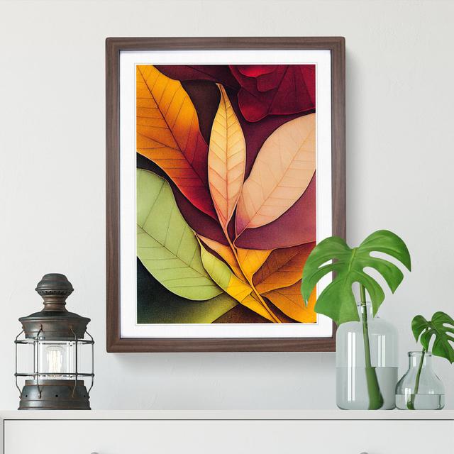 Leaves In Technicolour No.1 - Single Picture Frame Print Marlow Home Co. Frame Colour: Walnut, Size: 34cm H x 25cm W x 2cm D on Productcaster.