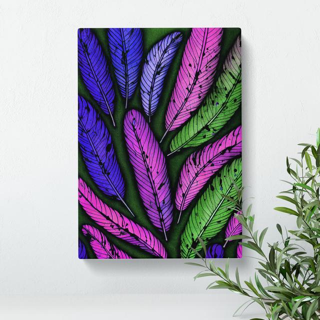 Painted Feathers No.1 - Wrapped Canvas Print Latitude Vive Size: 76cm H x 50cm W x 3cm D on Productcaster.