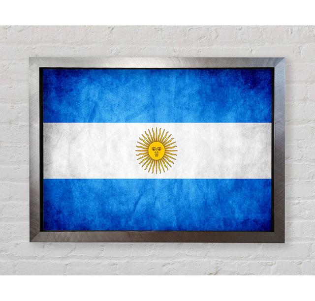 Argentina Flag Framed Print Wall Art Latitude Run Format: Silver Framed Paper, Size: 59.7cm H x 84.1cm W x 3.4cm D on Productcaster.