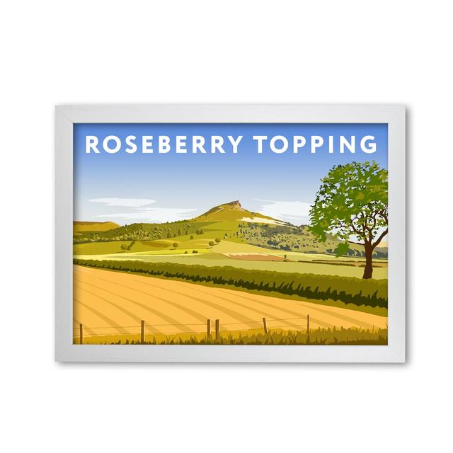 Roseberry Topping North Yorkshire by Richard O'Neill - Graphic Art Print on Paper 17 Stories Size: 21cm H x 29.7cm W x 3cm D, Format: White Framed on Productcaster.