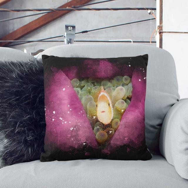 Clownfish and Sea Anemone Cushion with Filling East Urban Home Size: 55cm H x 55cm W x 20cm D, Backing Colour: White on Productcaster.