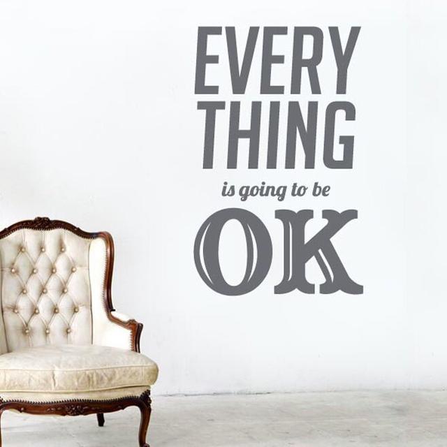 Every Thing Is Going To Be Ok Wall Sticker 17 Stories Size: Medium, Colour: Dark Green on Productcaster.