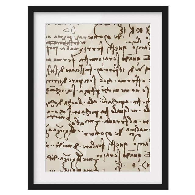 Da Vinci Manuscript Textual Art East Urban Home Frame Options: Matt black, Size: 55 cm H x 40 cm W on Productcaster.