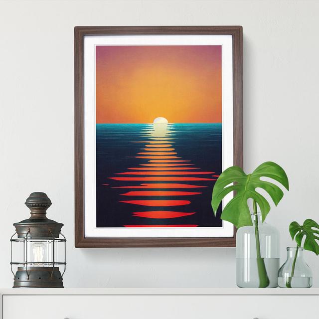 Overwhelming Ocean Sunset - Picture Frame Graphic Art 17 Stories Frame Colour: Walnut, Size: 34cm H x 25cm W x 2cm D on Productcaster.