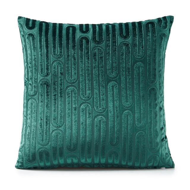 Geometric Scatter Cushion Cover Canora Grey Colour: Green on Productcaster.