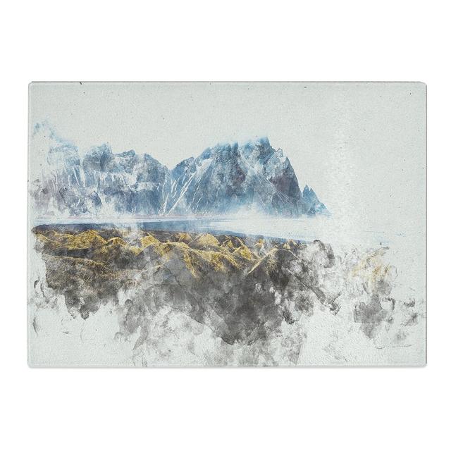 Tempered Glass Mountains in Stokksnes Iceland Chopping Board East Urban Home Size: 20 cm x 28.5 cm on Productcaster.