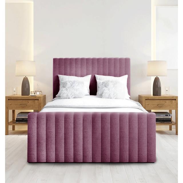 Arizona Upholstered Bed Frame 17 Stories Colour: Lilac, Size: King (5') on Productcaster.